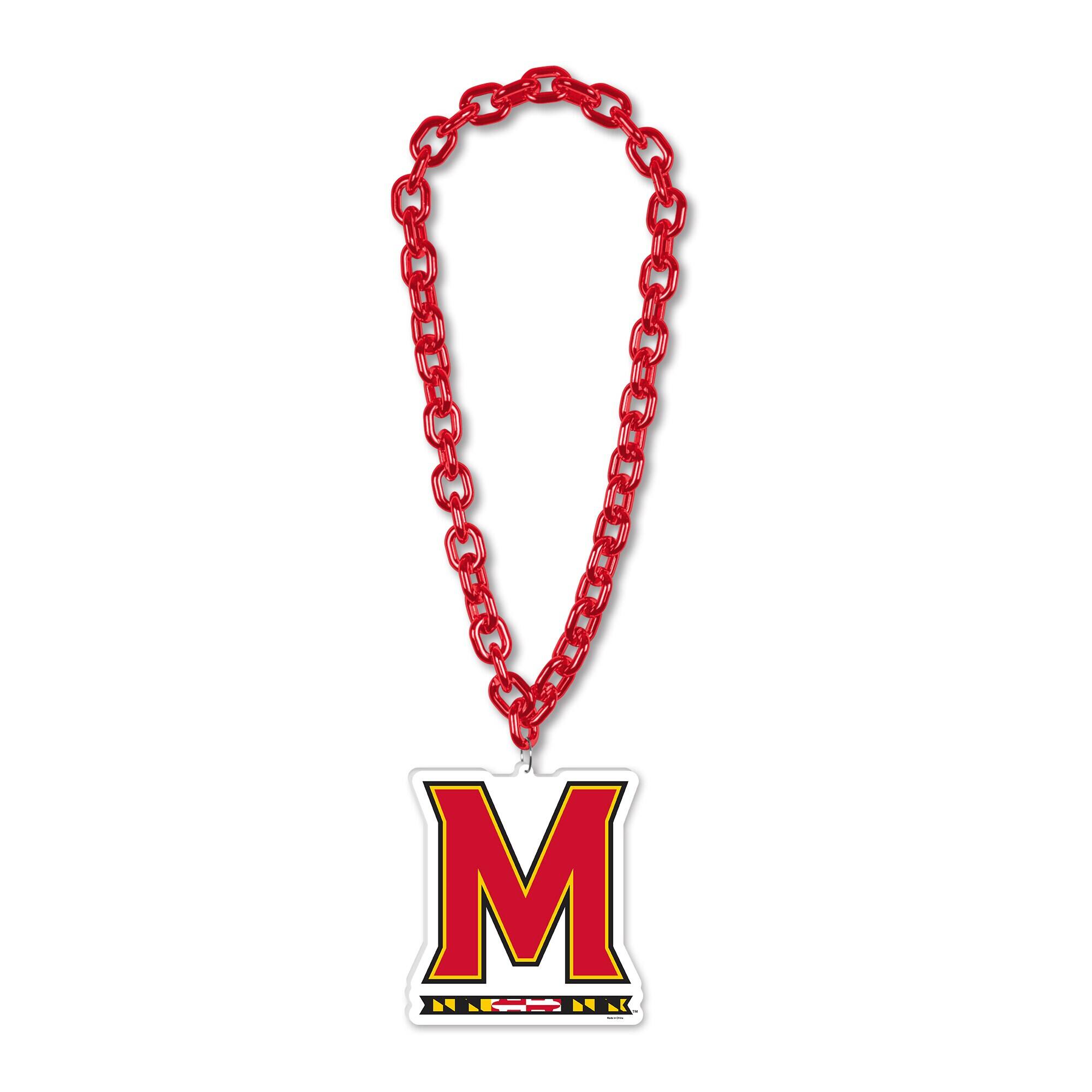 Front. WinCraft - Maryland Terrapins Big Chain Necklace - Multicolor.