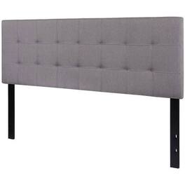 Hivvago - Queen size Modern Light Grey Fabric Upholstered Panel Headboard - Light Gray
