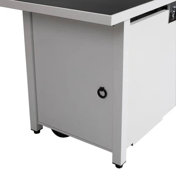 Alt View 2. APRILSOUL - 43 Inch Rectangular Fire Pit with Smoked Glass and Metal Frame.