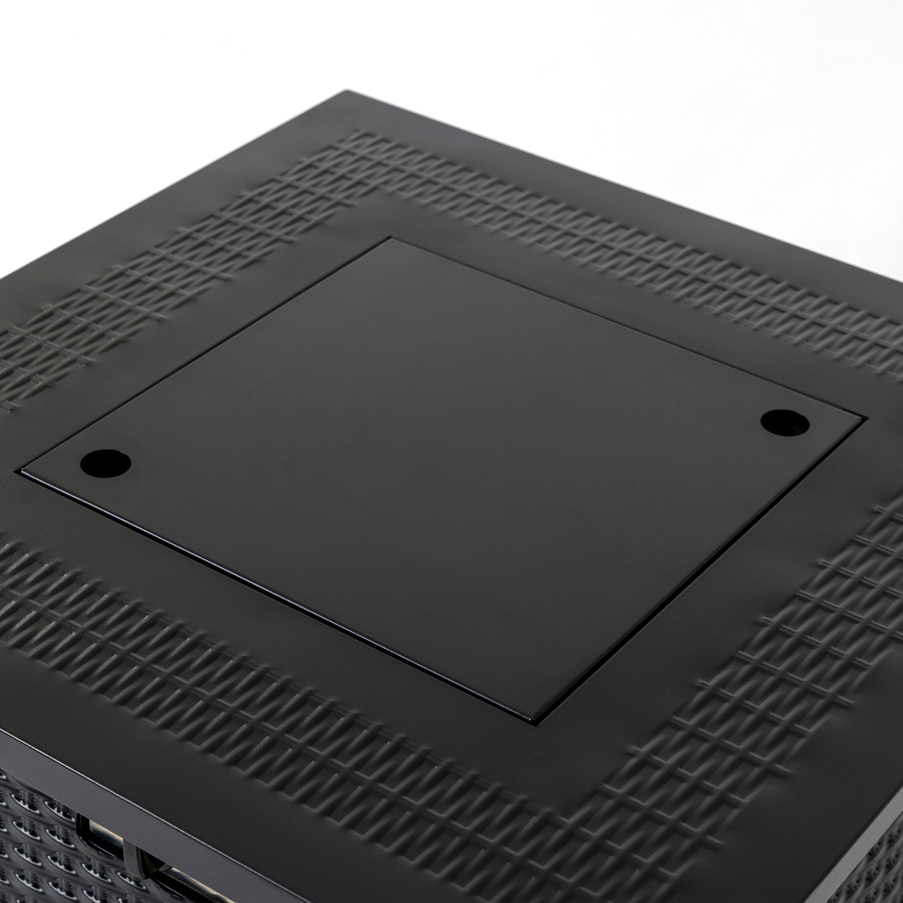 Alt View 1. Dexmalle - Dexmalle-28-inch Iron Square Propane Fire Pit Table-Black.