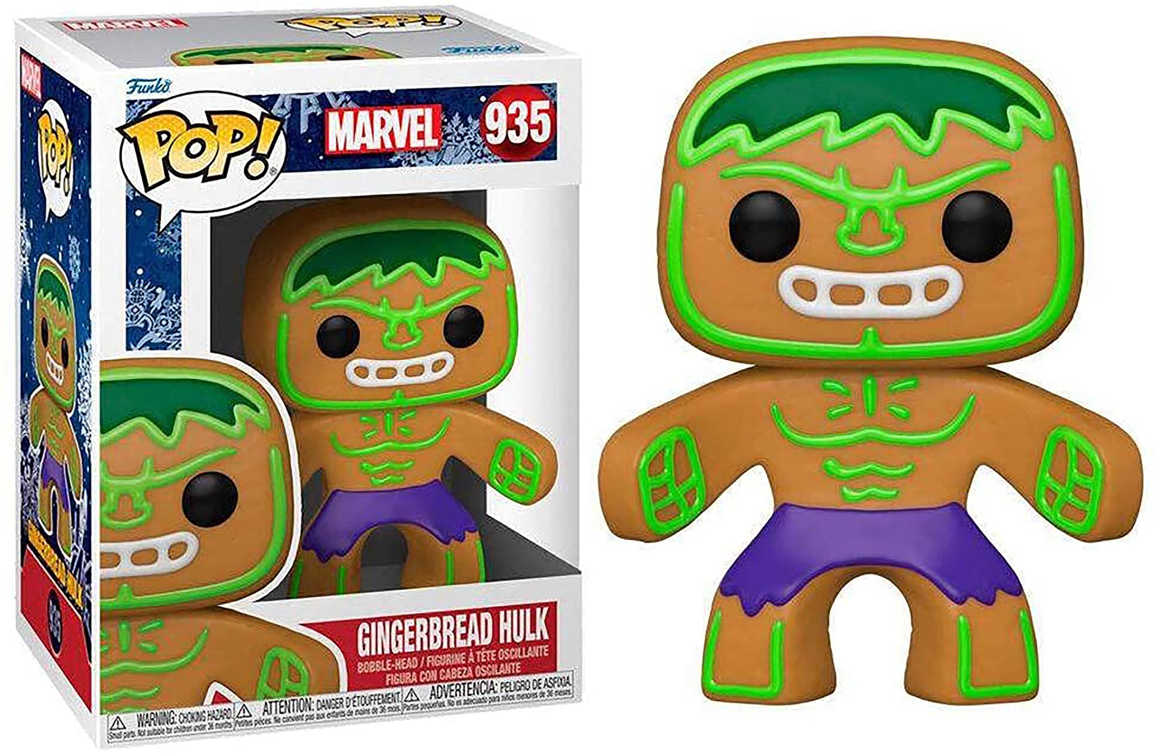 Funko POP! MARVEL 935  
Gingerbread Hulk Figurine with Swivel Head / Figura de Asfóo con Cabeza Oscilante  
ADVERTENCIA: PELIGRO deus A d x D'TOUFFEMENT SCE ATTENTION: DANGER de 3 WARNING: CHOKING HAZARD
