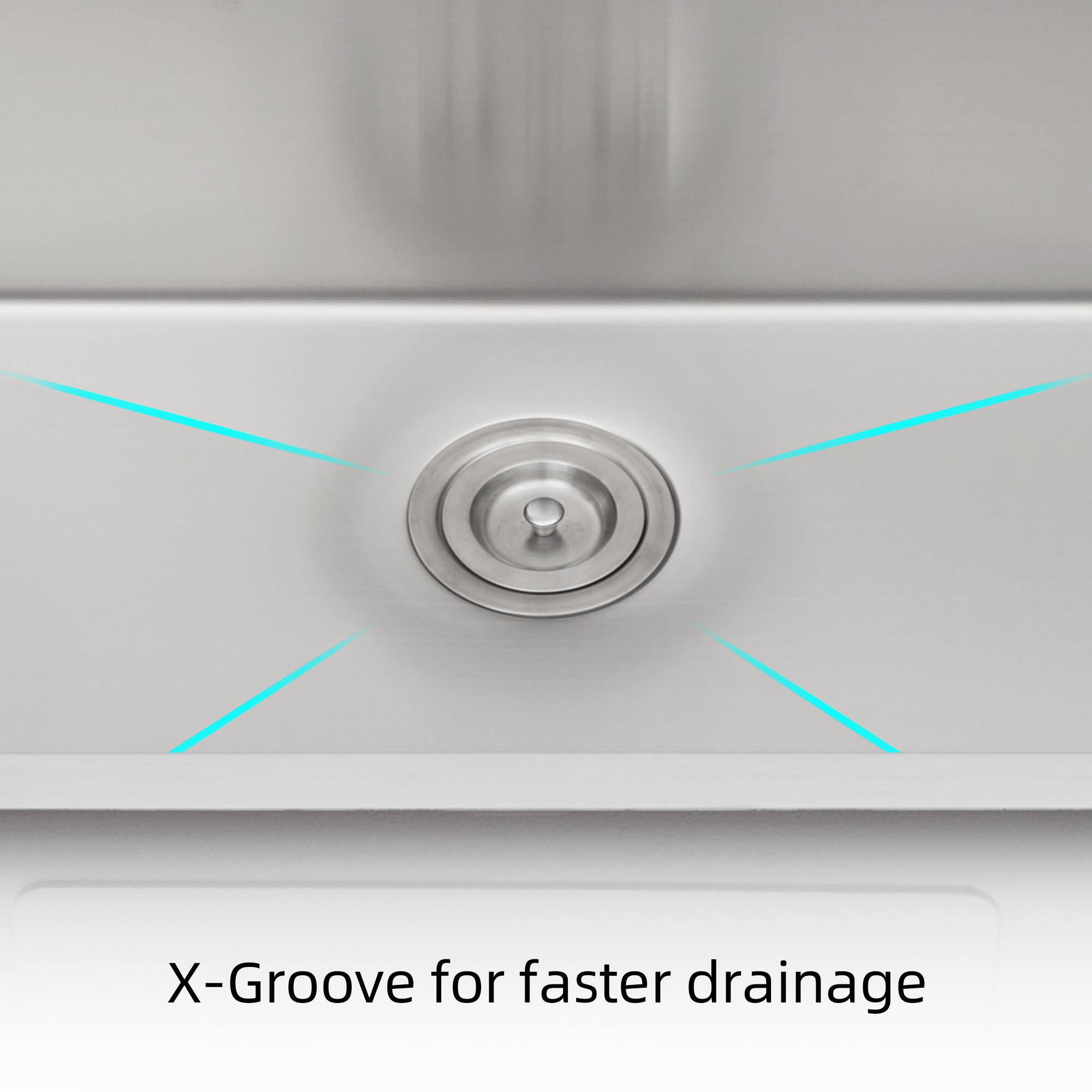 X-Groove for faster drainage