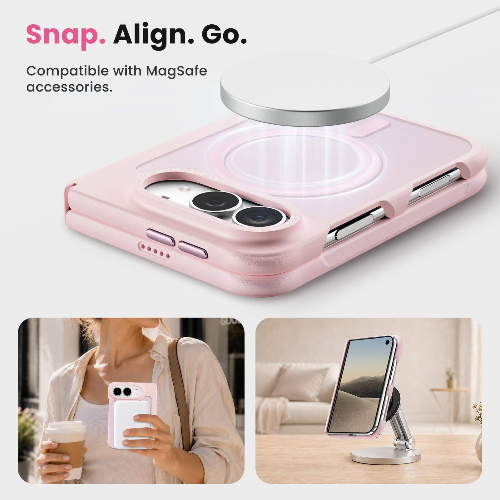 Snap. Align. Go.  
Compatible with MagSafe accessories.