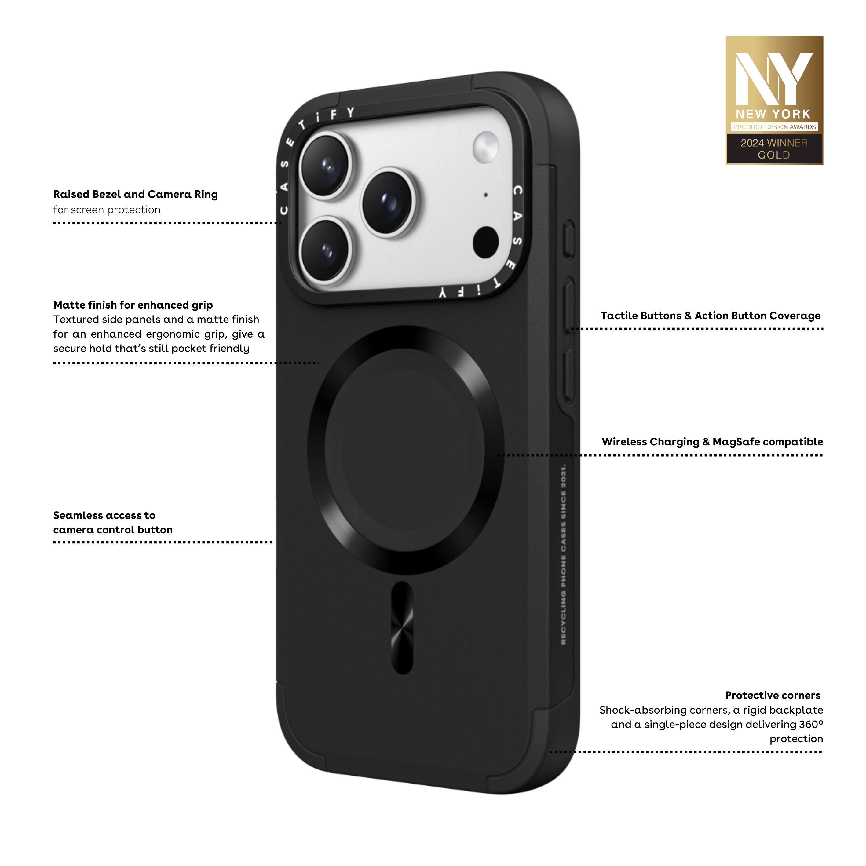 CASETiFY Apple iPhone 17 Pro Max Force Case Black CTF-34740054