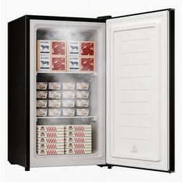 BANGSON - 3.0 Cu.ft Upright Freezer, Adjustable Thermostat, Reversible Door, Ideal for Dorm, Office, Apartment - Black