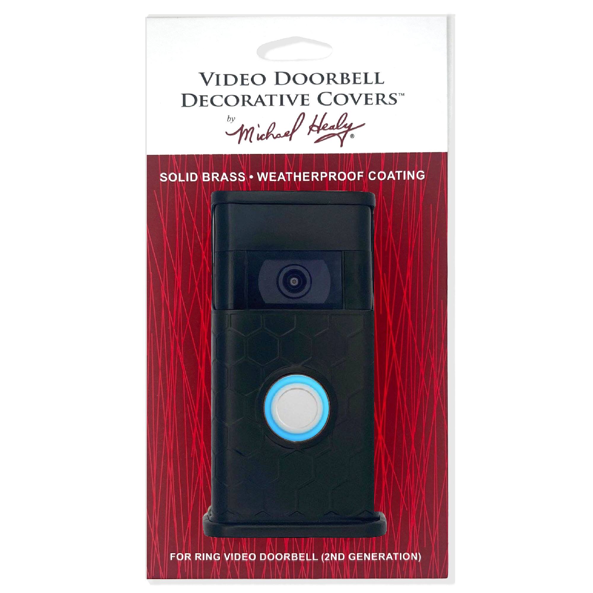 VIDEO DOORBELL DECORATIVE COVERS by Michael Hely - SOLID BRASS WEATHERPROOF COATING FOR RING VIDEO DOORBELL (2ND GENERATION)