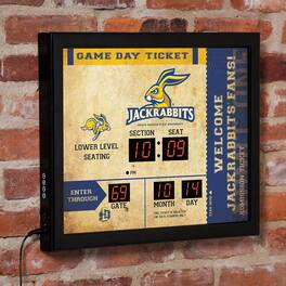 Evergreen Enterprises - South Dakota State Jackrabbits 15" x 19" Bluetooth Scoreboard Wall Clock - Brown