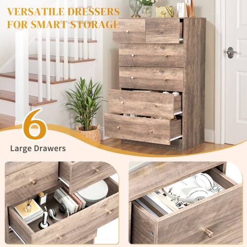 VERSATILE DRESSERS FOR SMART STORAGE

6 Large Drawers