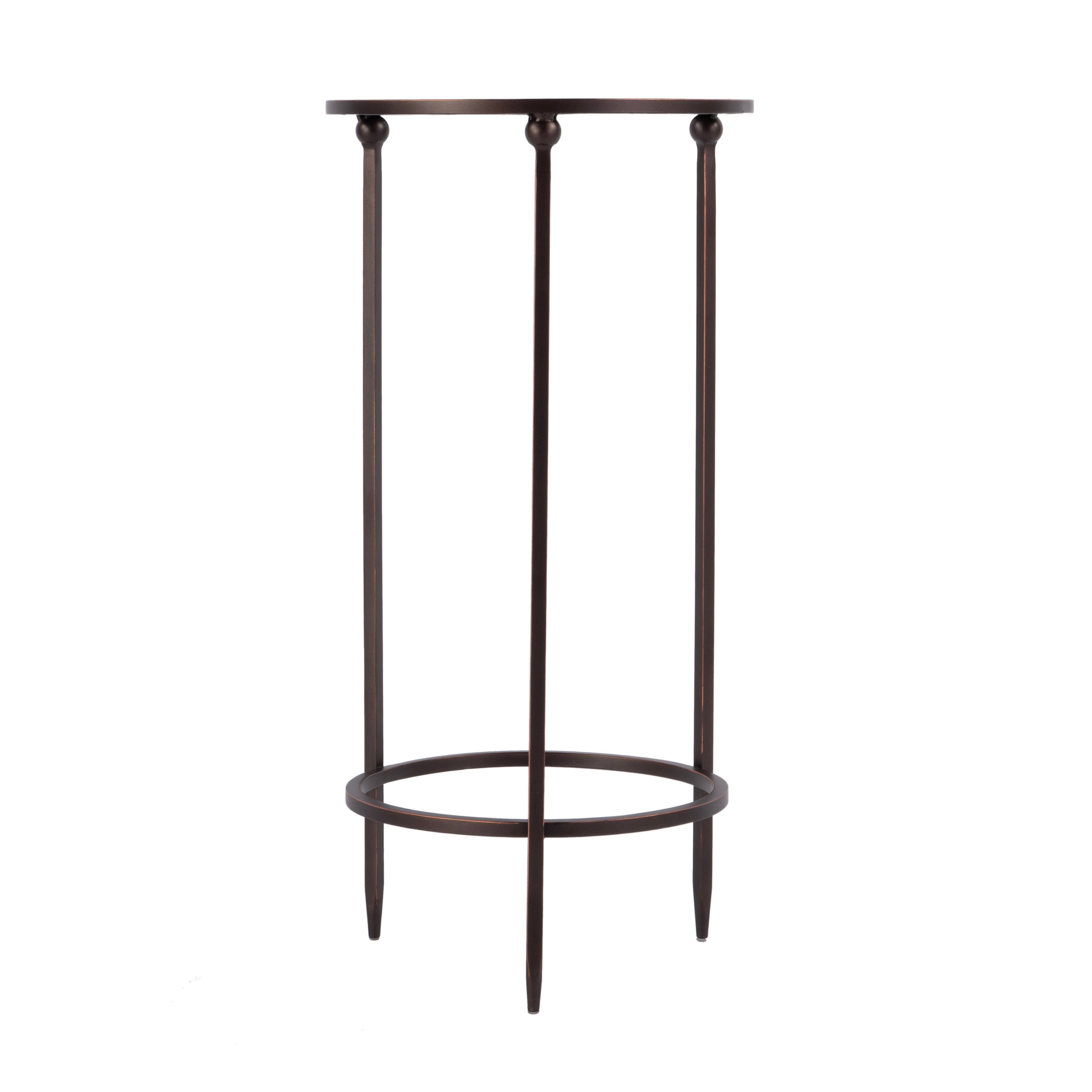 Alt View 3. Butler Specialty - Lola 11 in. W Round Glass and Metal Side Table - Black.
