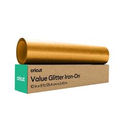 Cricut - Glitter Value Iron-on Heat Transfer Vinyl - 10 in x 8 ft - Gold