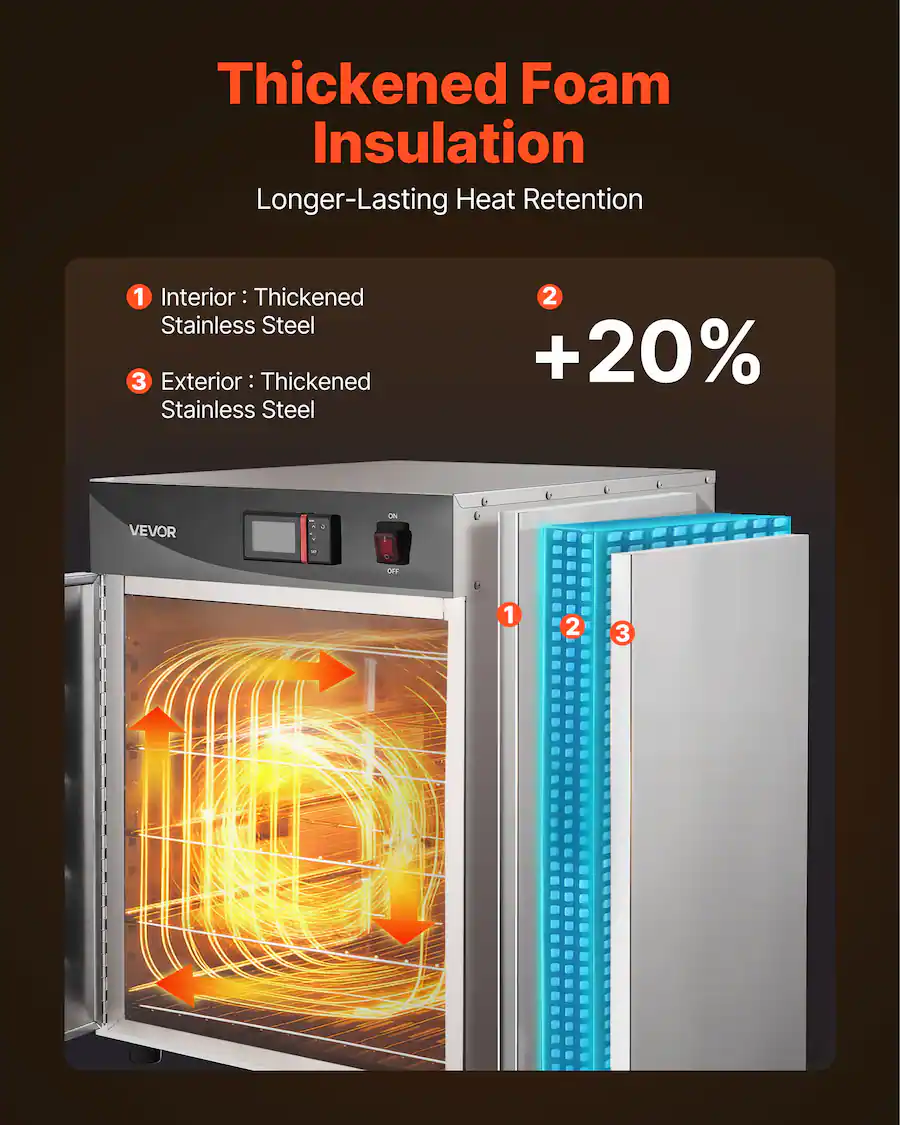 Single Backing Box VEVOR Electric Hot Box Food Warmer, 4 Tier Commercial Warming Cabinet ...