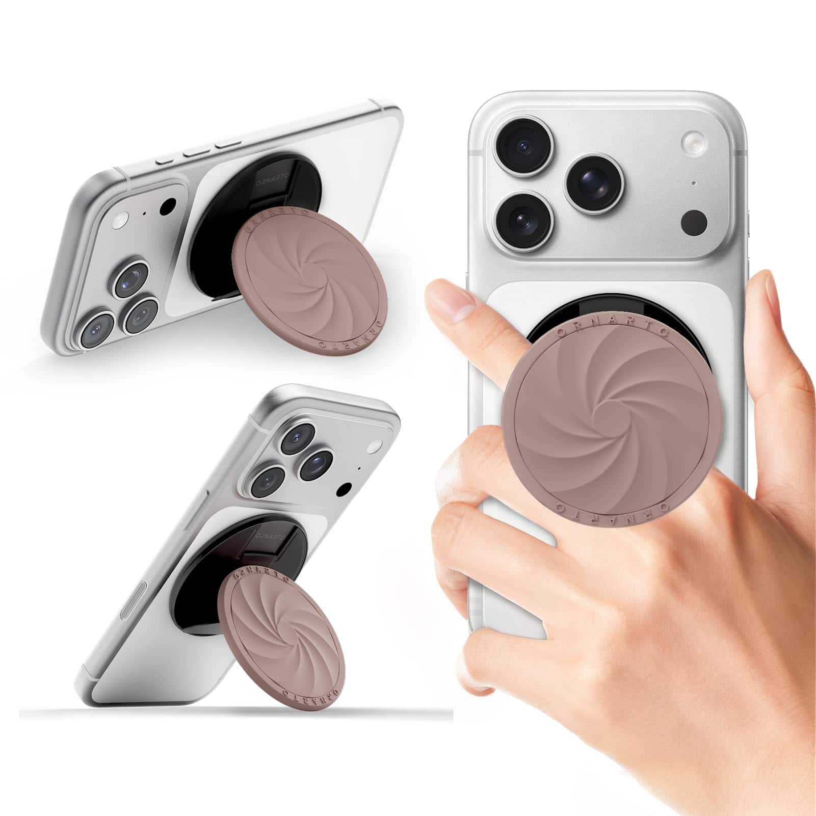 Ornarto - Vortuxe for MagSafe Phone Grip, Soft Liquid Silicone Phone Ring Holder for Back of Phone - Latte