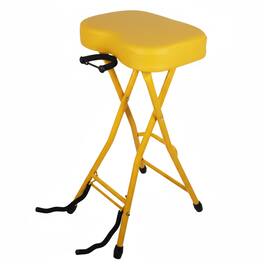 5 CORE - 5Core Guitar Stool 3.15" Padded Chair Foldable Heavy Duty Music Seat Built in Foot Rest Guitar Stand - Yellow