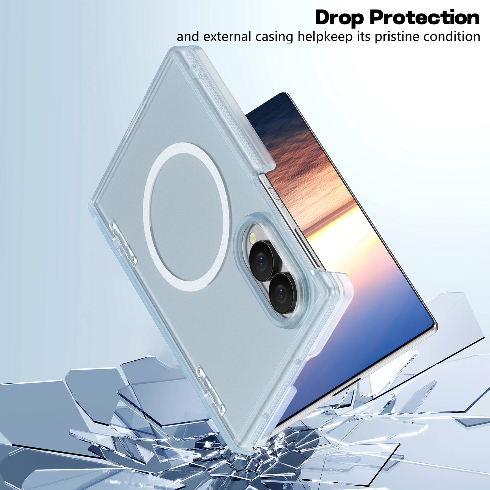Drop Protection and external casing help keep its pristine condition