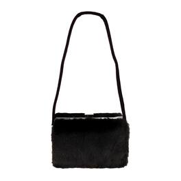 Zeckos - Faux Fur Hard Frame Evening Bag - Brown