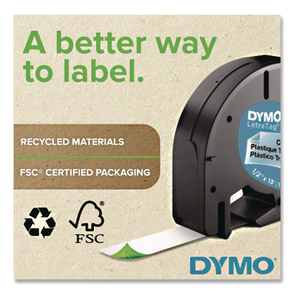 A better way to label.

RECYCLED MATERIALS

FSC® CERTIFIED PACKAGING

DYMO LetraTag C Plastique 1 Plástico Tr. 1/2x1511

DYMO