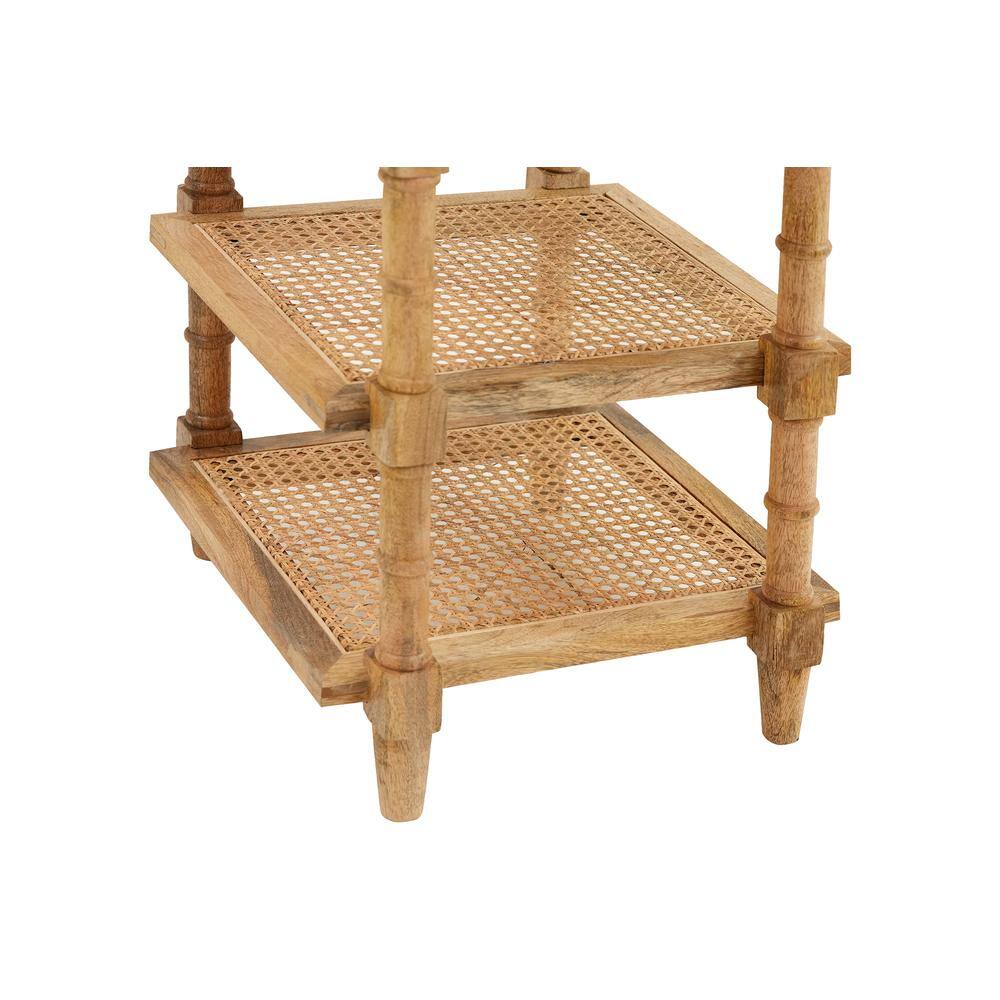 Carolina Chair & Table Chesterfield Wood & Cane 3 Shelf Side Table ...
