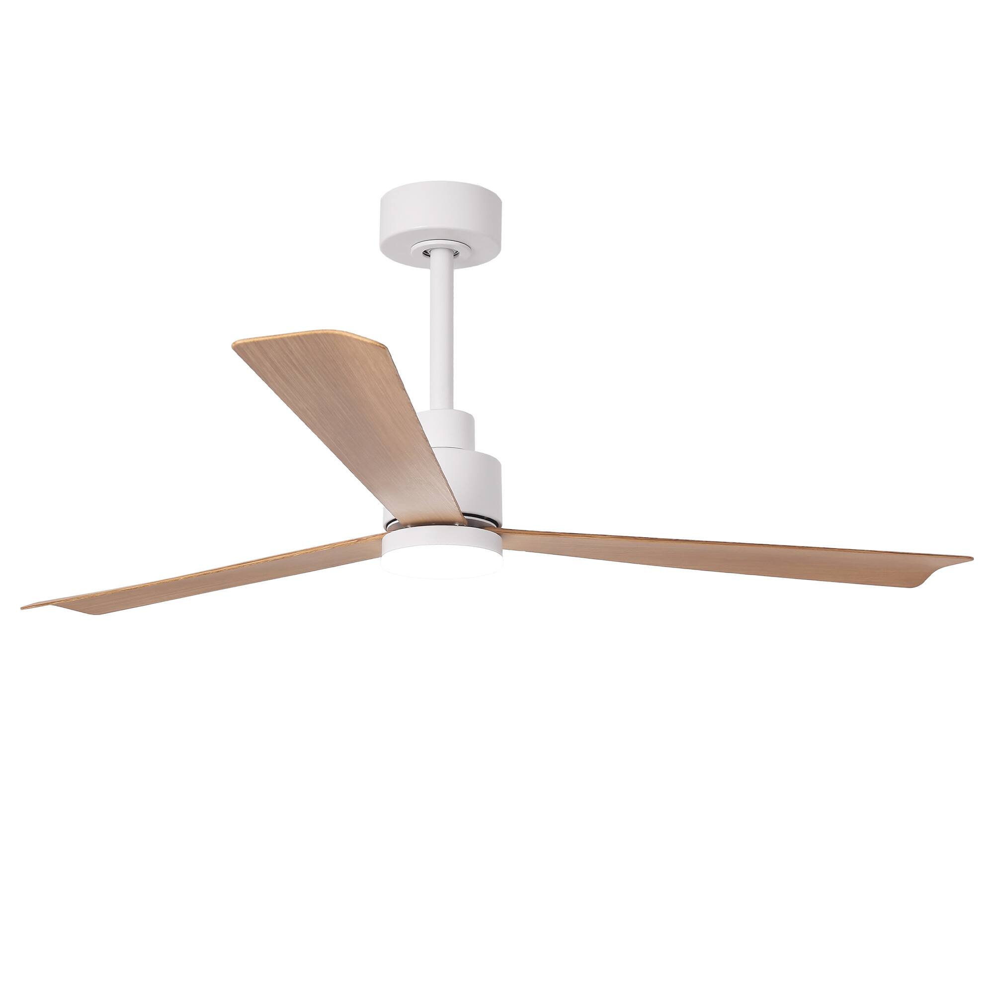 Alt View 8. Parrot Uncle - 52-Inch Modern Propeller Ceiling Fan with Dimmable LED Light, 6-Speed DC Motor, Remote Control - White.