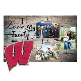 Fan Creations - Wisconsin Badgers 11" x 19" I Love My Family Clip Photo Frame - Multicolor