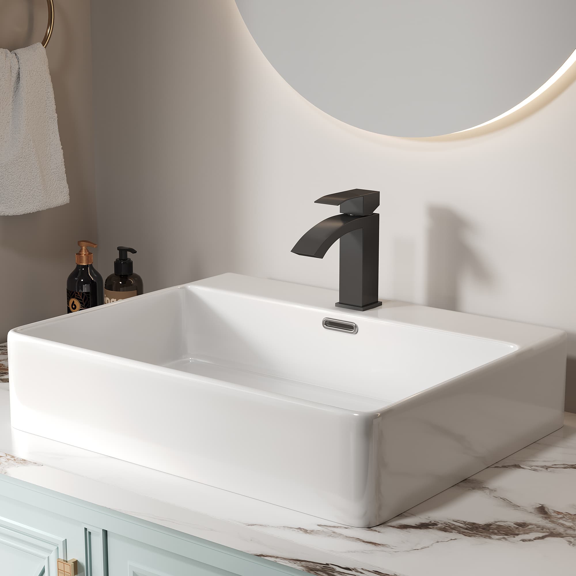 BF-HD1203-MB 6 - Inch Idris Single Handle Bathroom Faucet in Matt Black Finish