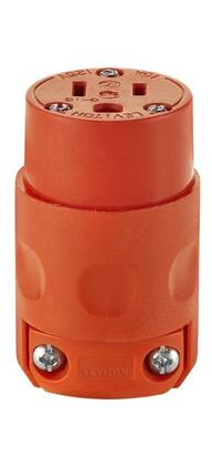 Leviton - Commercial and Residential PVC Grounding Connector 5-15R 2 Pole 3 Wire - Orange