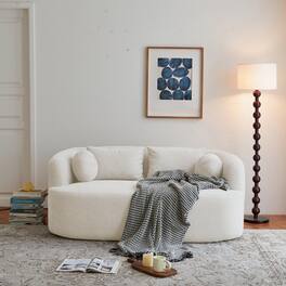 GOODSILO - Modern Memory Foam Two-Seater Sofa with Deep Seat and Premium Chenille Fabric, No Assembly Required - Beige
