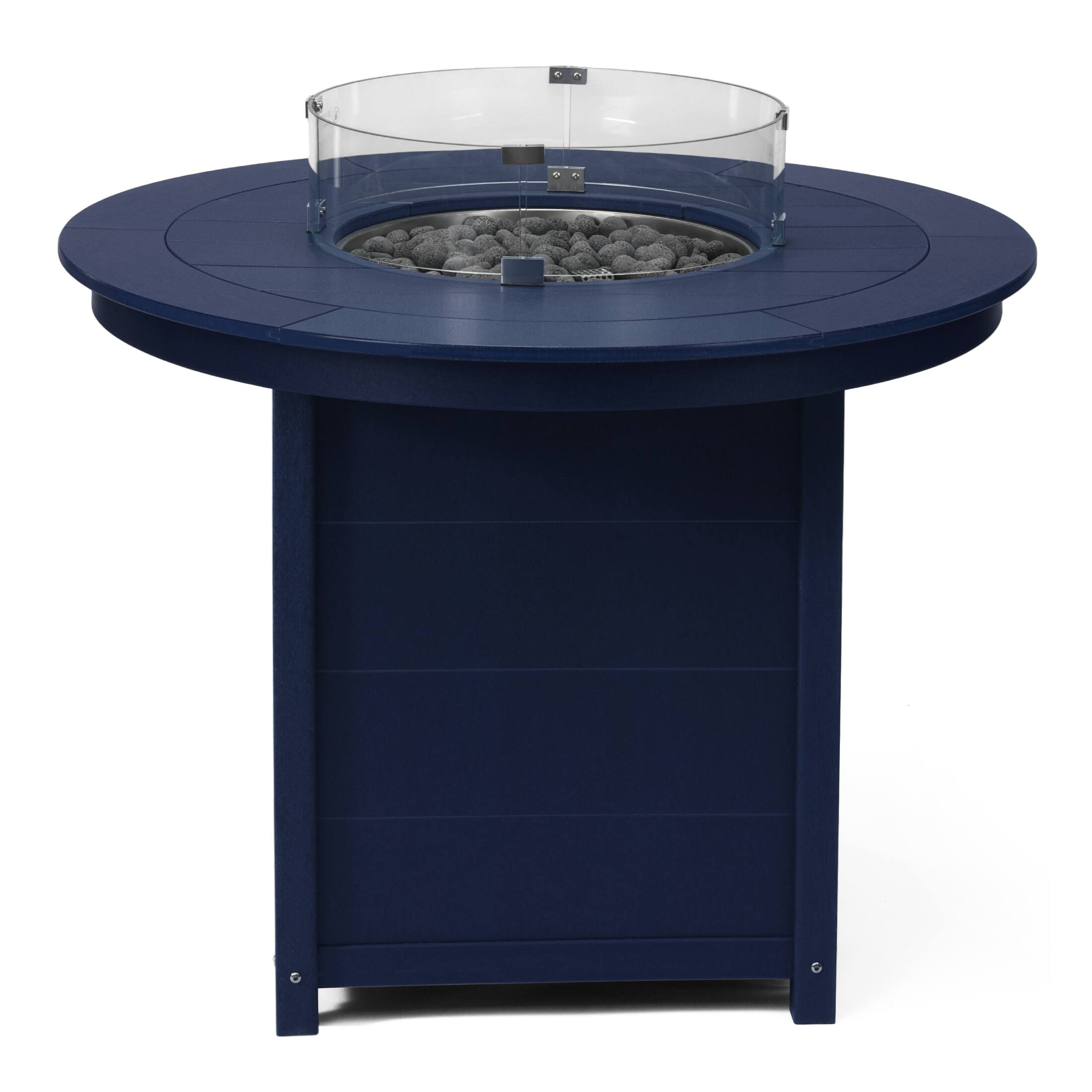 Back. WestinTrends - WestinTrends Helios 47" Modern Outdoor Patio Propane Round Counter Height Fire Pit Table - Navy Blue.