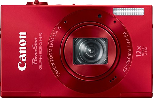  Canon - PowerShot ELPH 520 HS 10.1-Megapixel Digital Camera - Red