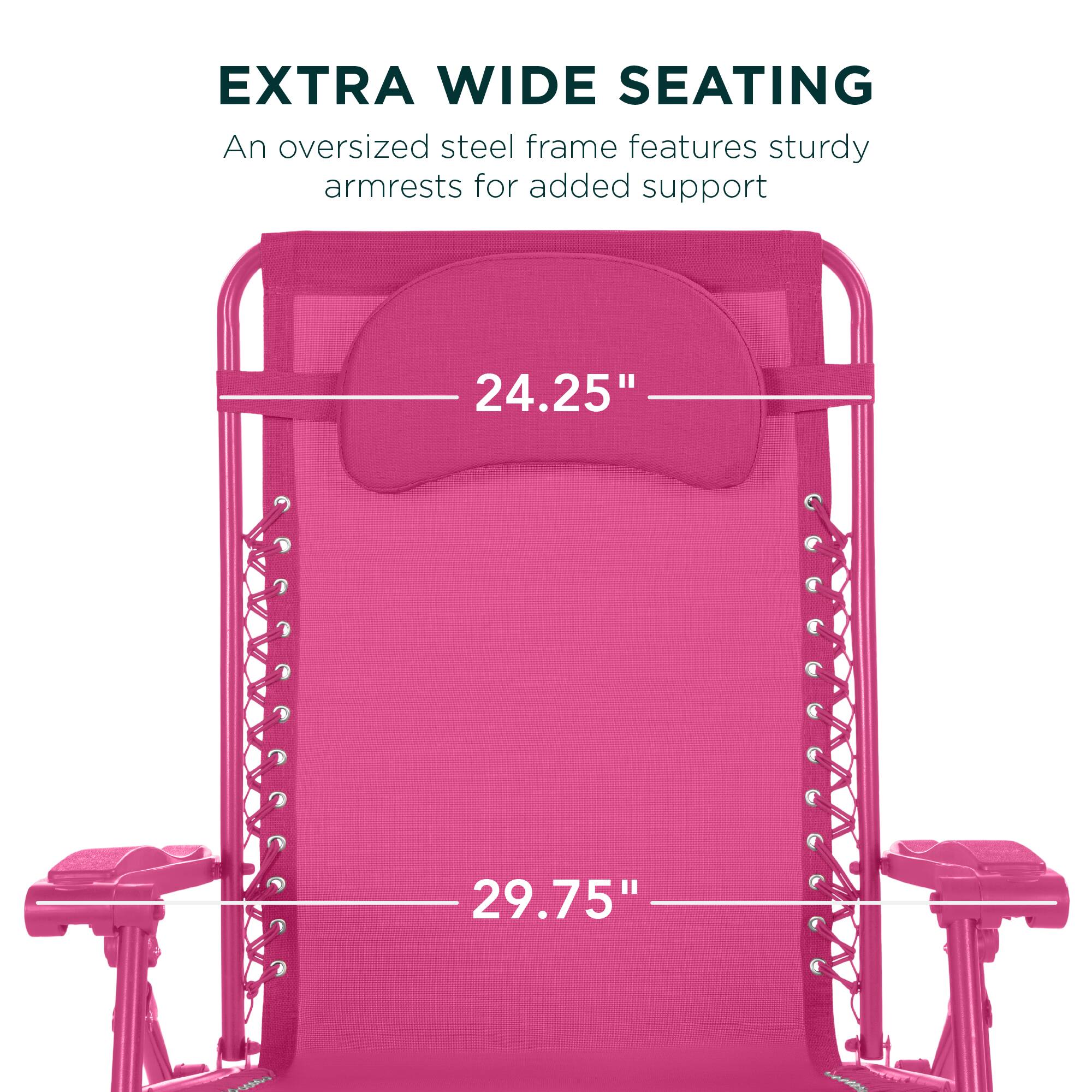 EXTRA WIDE SEATING

An oversized steel frame features sturdy armrests for added support.

24.25"  
29.75"