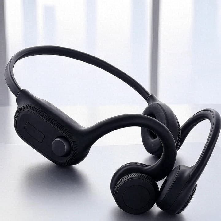 Zell Electronics - Open Ear Wireless Sports Headphones with MLC Noise Canceling, 10H Battery, Air Conduction Design - Grey