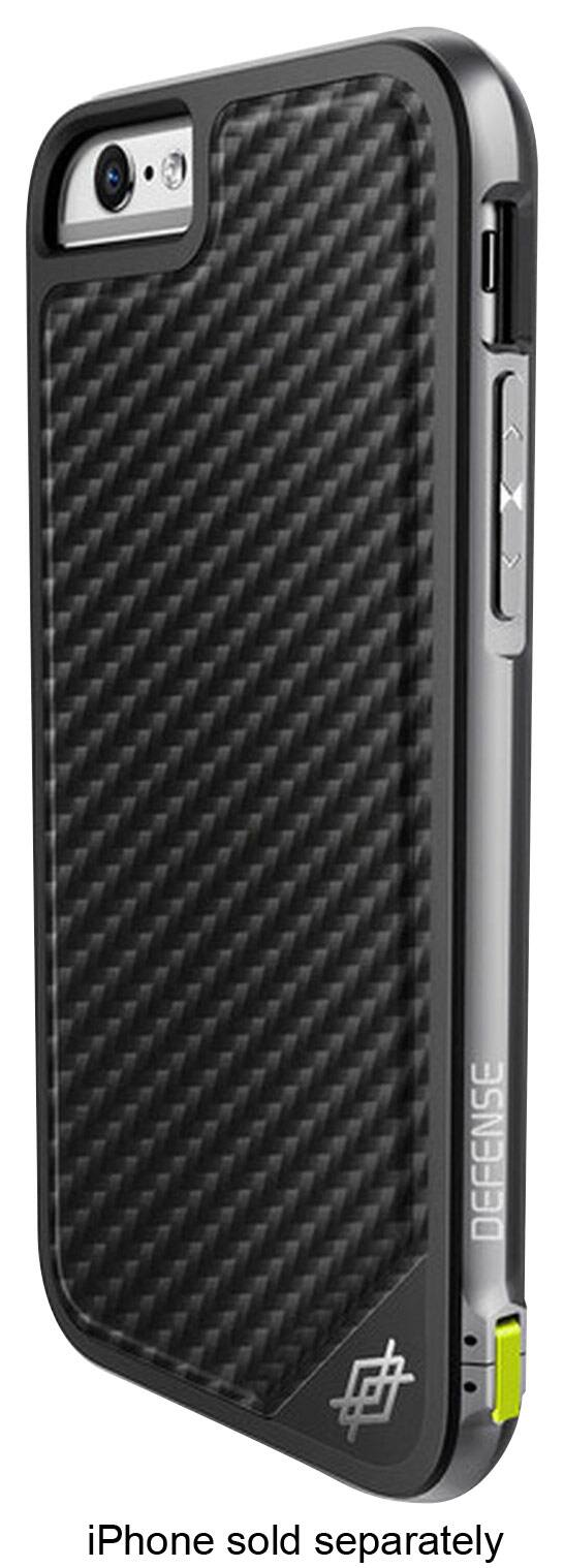 Front. X-Doria - Defense Lux Hard Shell Case for Apple® iPhone® 6 and 6s - Black Carbon Fiber.