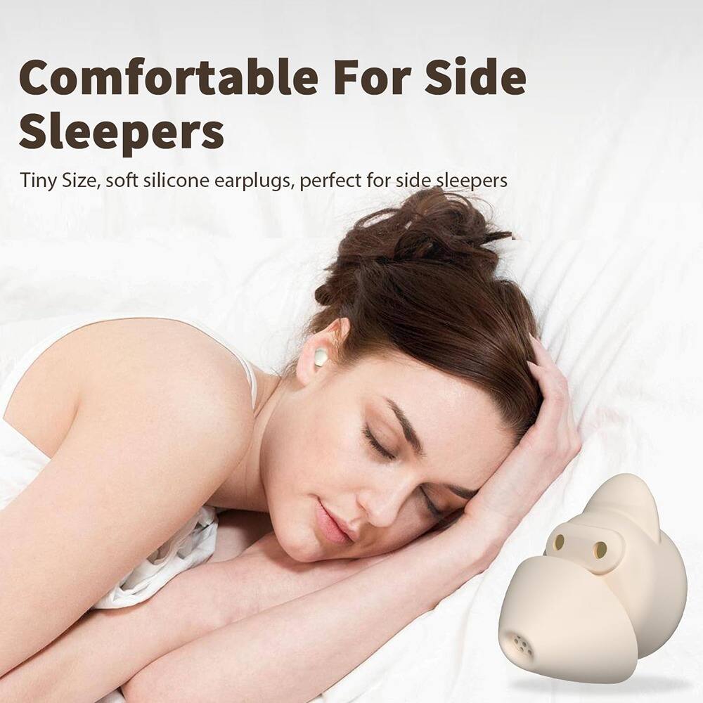 Comfortable For Side Sleepers

Tiny Size, soft silicone earplugs, perfect for side sleepers