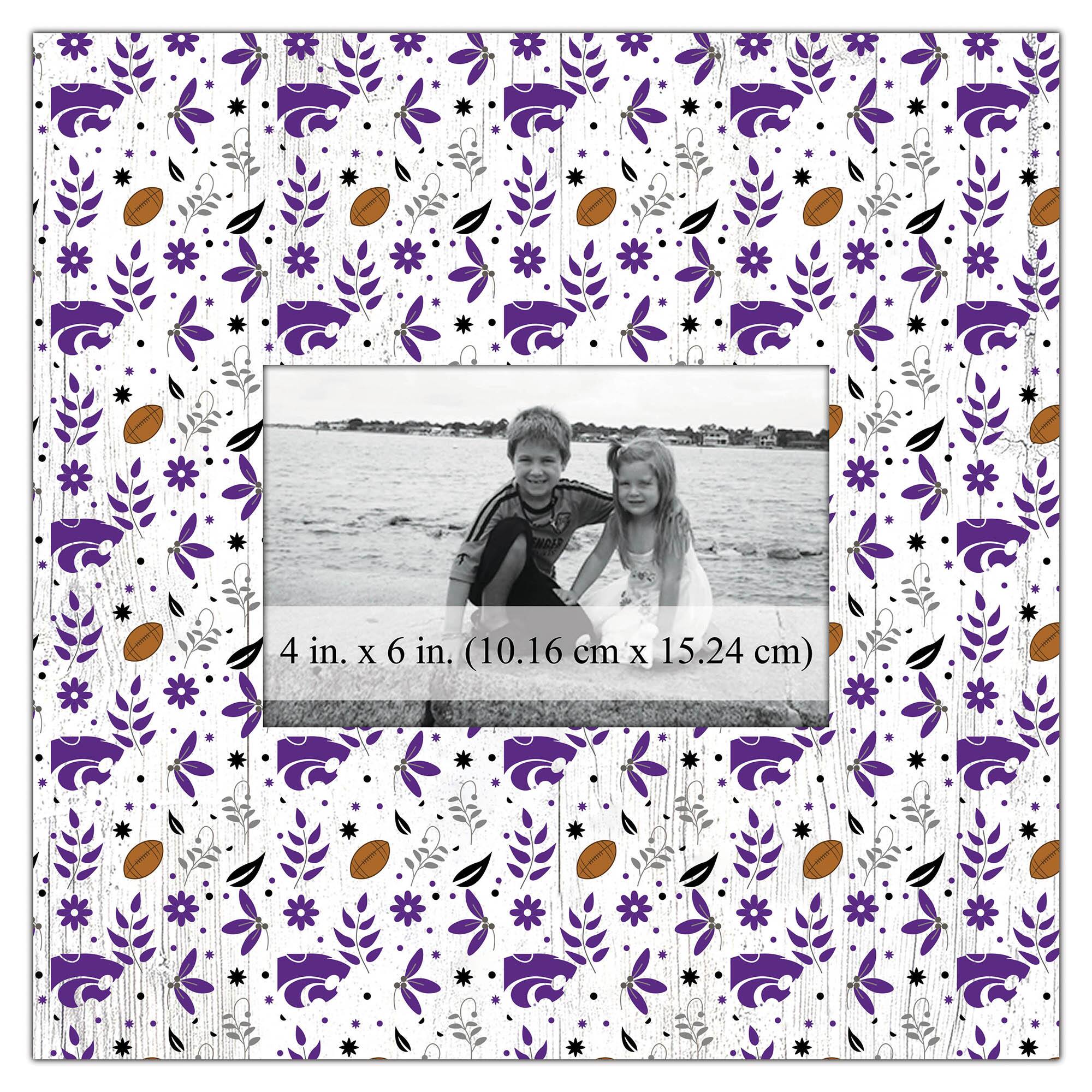 Kansas State Wildcats 10'' x 10'' Floral Pattern Frame
