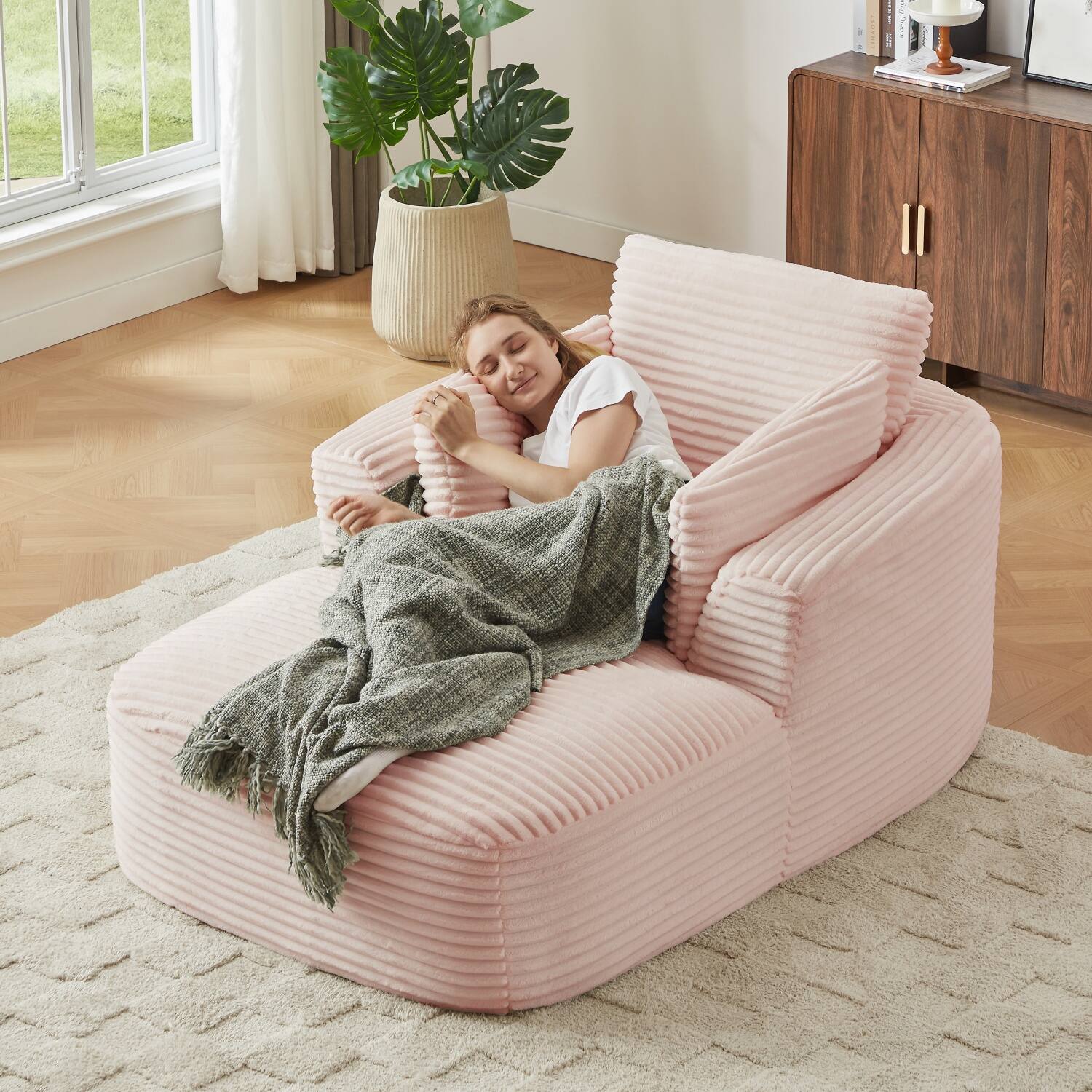 Alt View 7. Z-Edge - Corduroy sleeper sofa couch, no assembly needed, Perfect for Living Room/Dorm/Apartment - Pink - Pink.