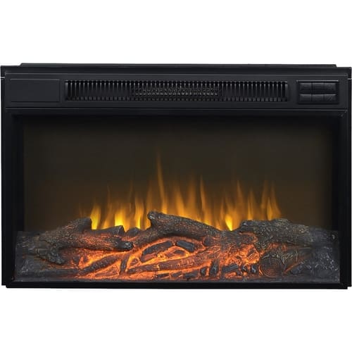 Flamelux - 30" Wide Firebox Insert - Black - Larger Front