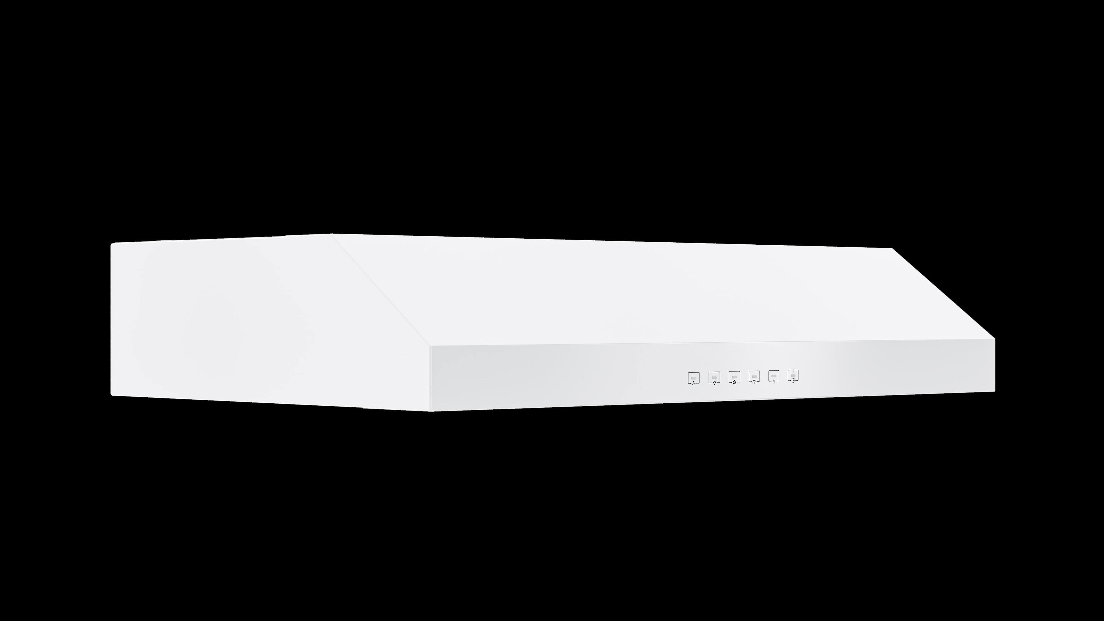 Angle. Broan - Glacier 30-Inch 490 MAX Blower CFM 1.0 Sones White Range Hood - White.