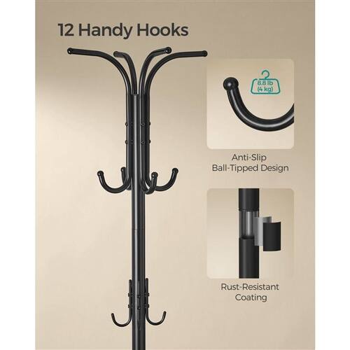 12 Handy Hooks  
8.8 lb (4 kg)  
Anti-Slip Ball-Tipped Design  
Rust-Resistant Coating