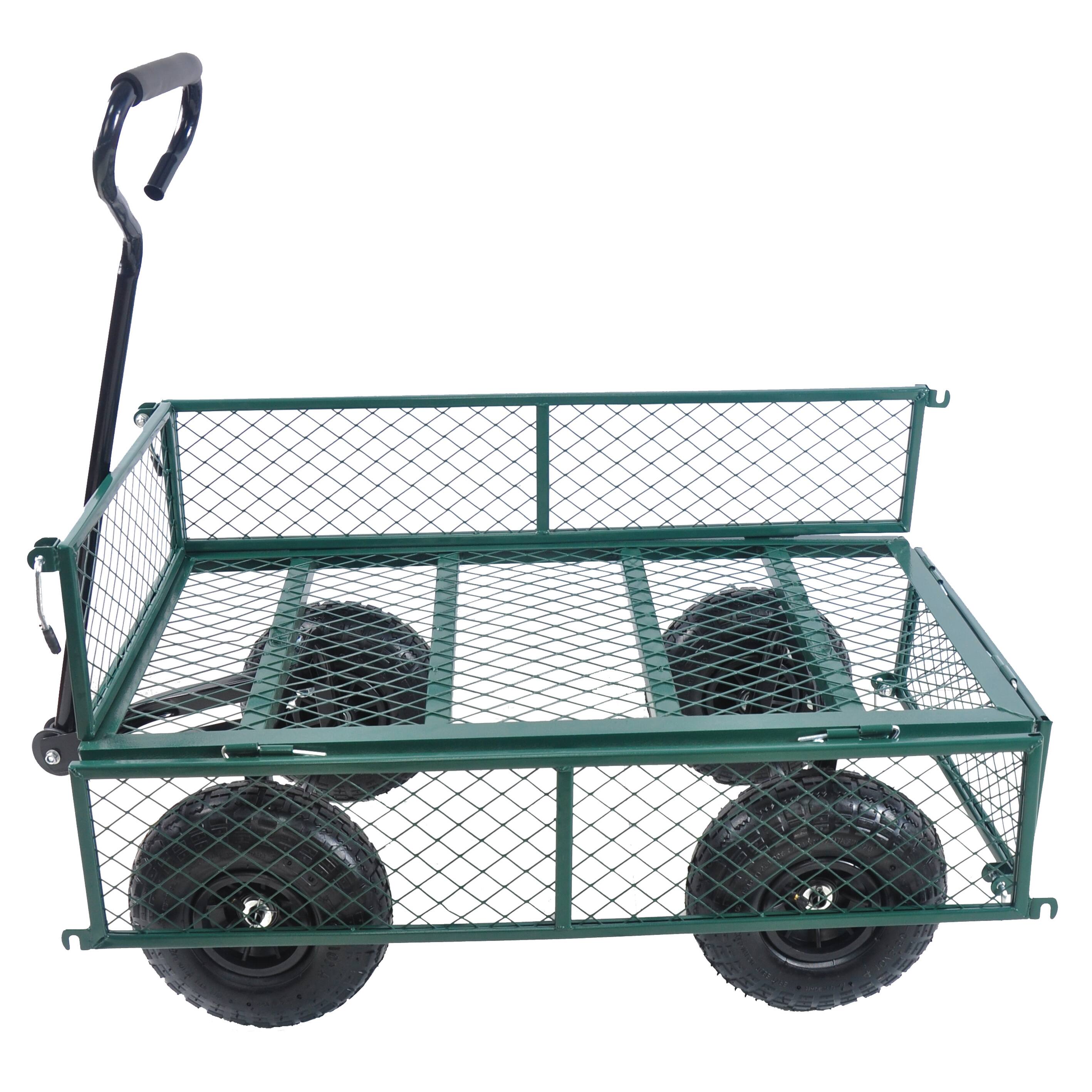 Alt View 4. COWLOWN - Green Garden Wagon Cart Heavy Duty for Firewood Transport - Green.