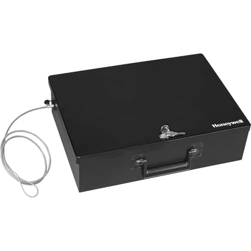 Honeywell - 0.48 Cu. Ft. Fire-Resistant Security Box with Key Lock - Larger Front