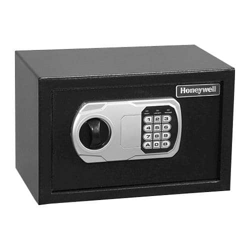 Honeywell - 0.31 Cu. Ft. Security Safe with Digital Lock - Black - Angle