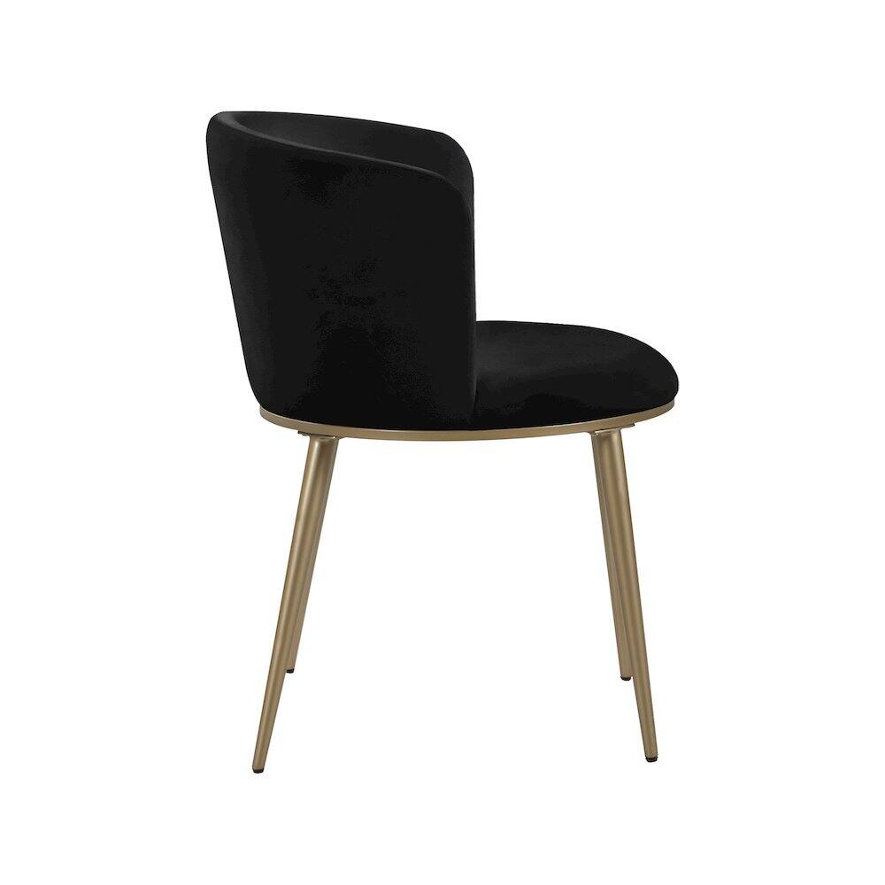 Alt View 3. Meridian Furniture - Skylar Black Velvet Dining Chair, Set of 2 - Black.