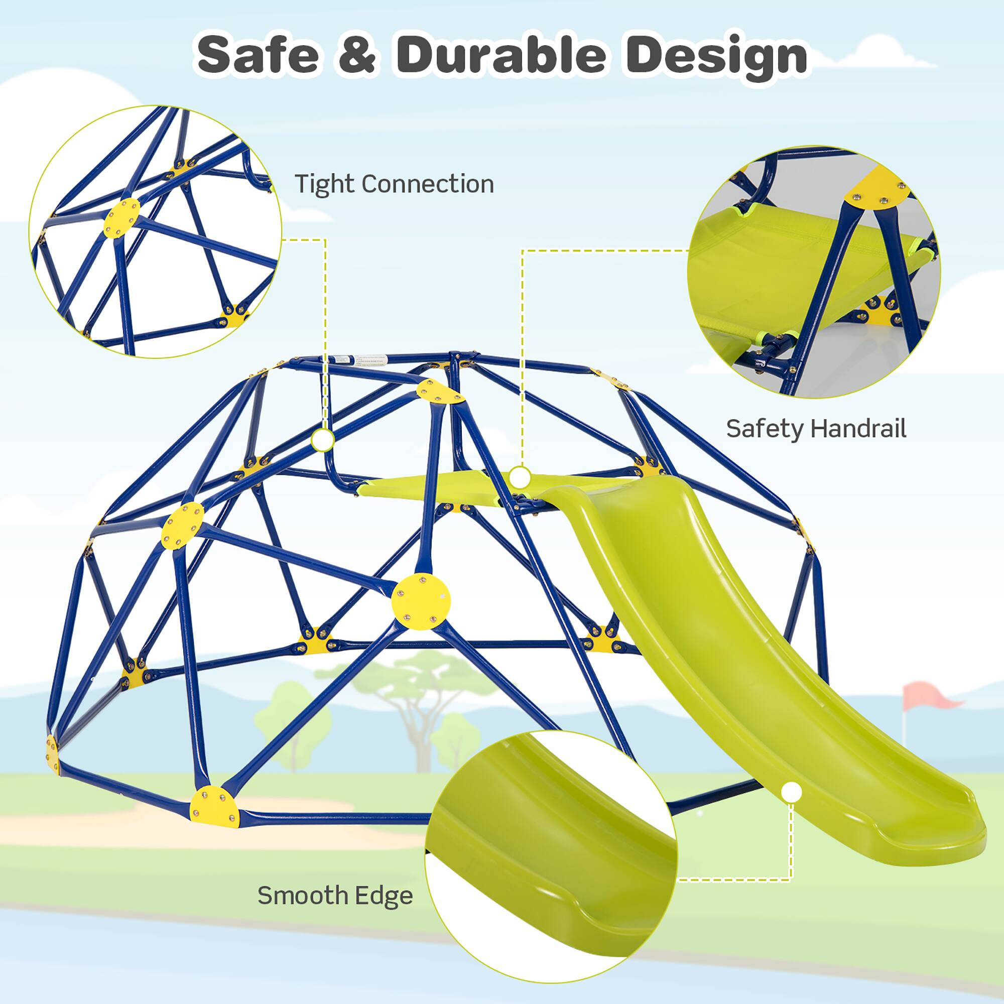 Safe & Durable Design

- Tight Connection
- Safety Handrail
- Smooth Edge