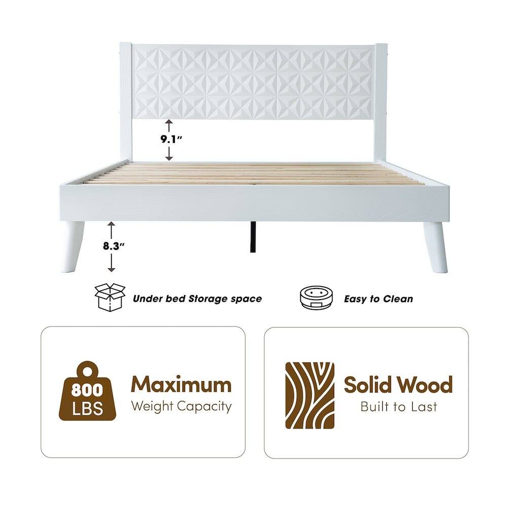 9.1" 8.3" Under bed Storage space Easy to Clean 800 Maximum LBS Weight Capacity Solid Wood Built to Last