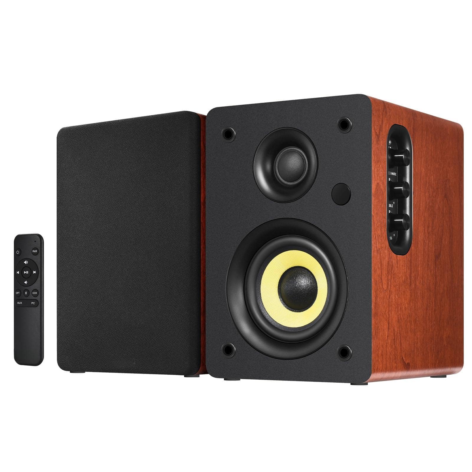 Dazzling Pops - Sw208 3 Active Bookshelf Speakers - 60w Carbon Fiber Unit Built-in 24bit Dac Dynamic 3d Surround Sound - Red 4”