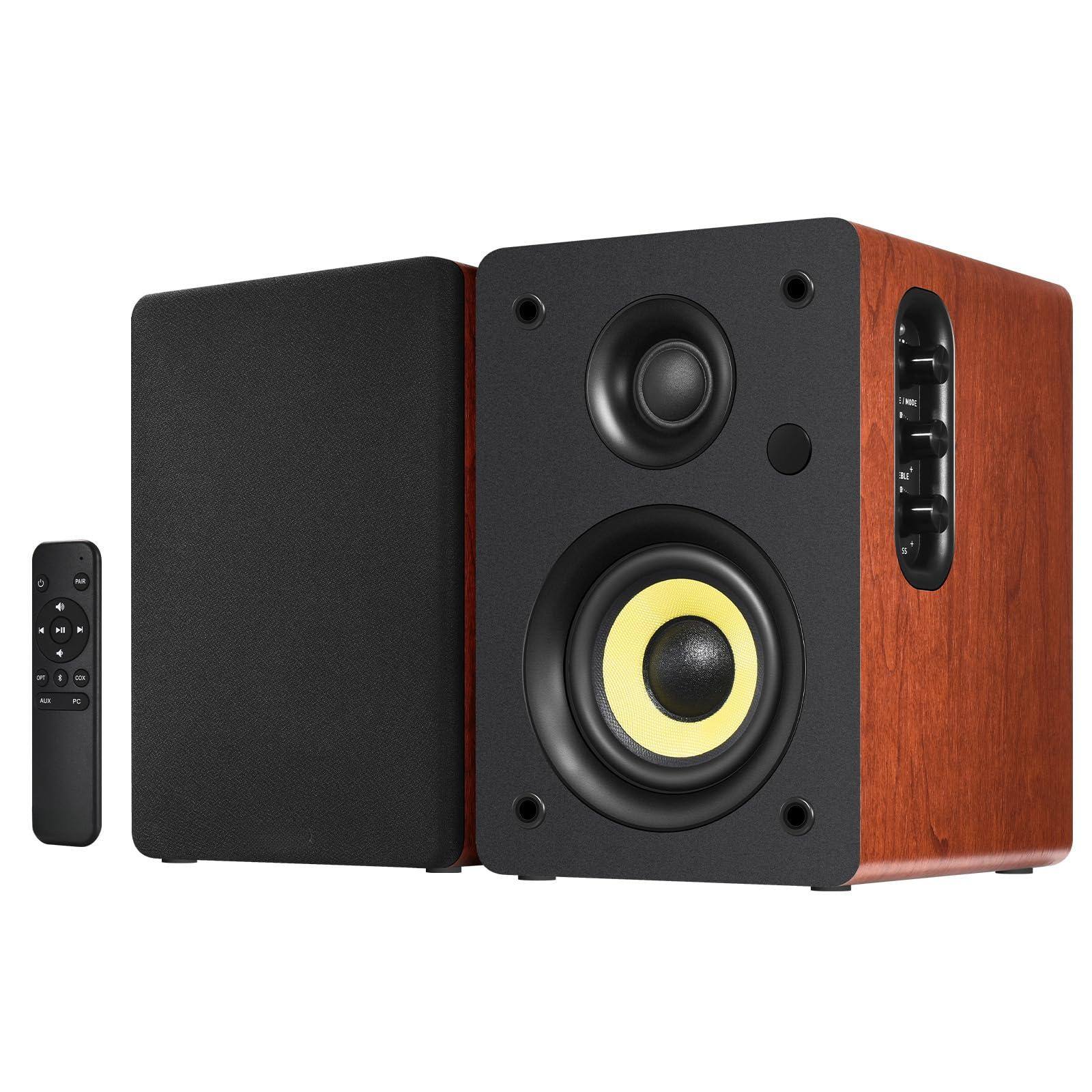 Front. Dazzling Pops - Sw208 3 Active Bookshelf Speakers - 60w Carbon Fiber Unit Built-in 24bit Dac Dynamic 3d Surround Sound - Red 4”.