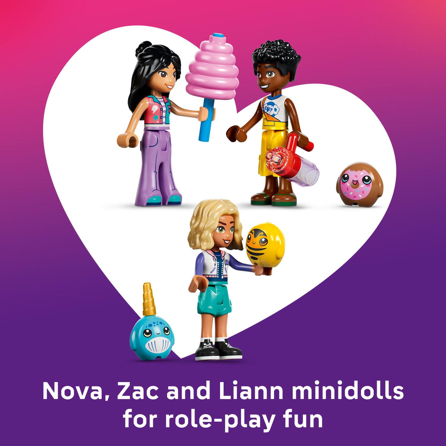Nova, Zac and Liann minidolls for role-play fun