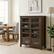 Front. Simpli Home - Burlington 40 inch Wide Solid Wood Medium Storage Cabinet - Mahogany Brown.