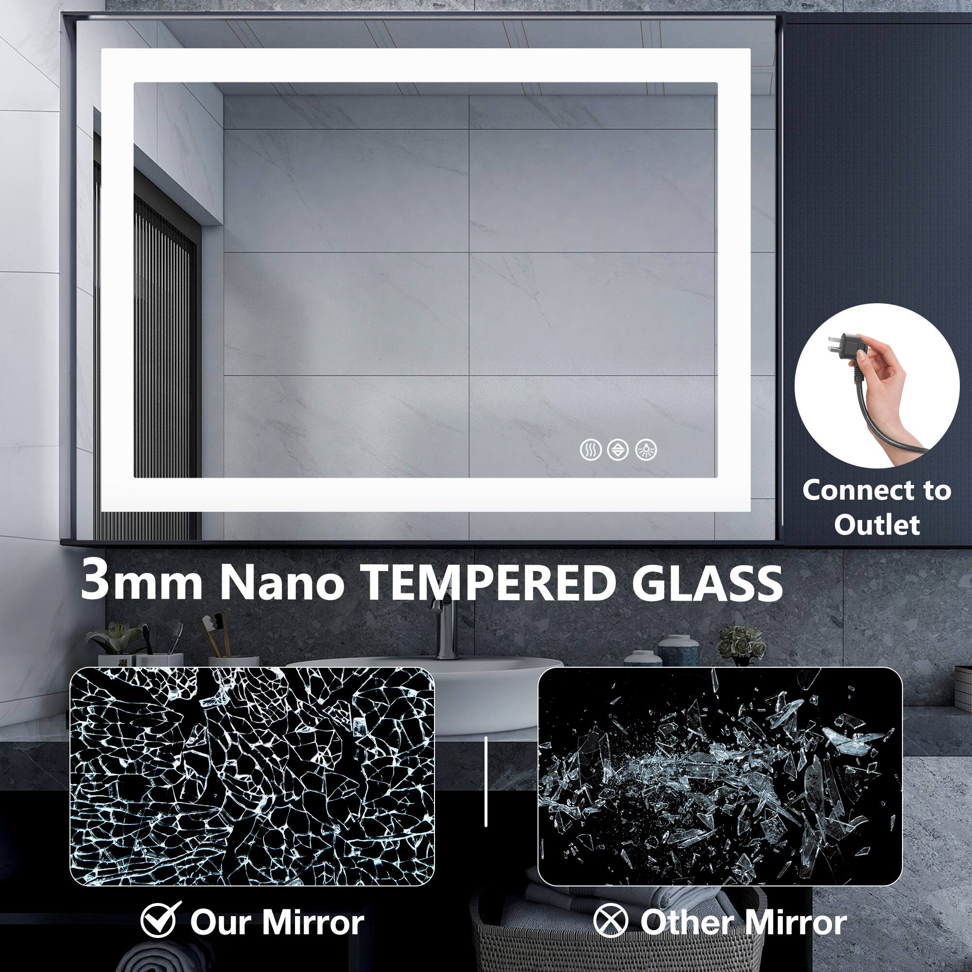 3mm Nano TEMPERED GLASS

Connect to Outlet

Our Mirror

Other Mirror