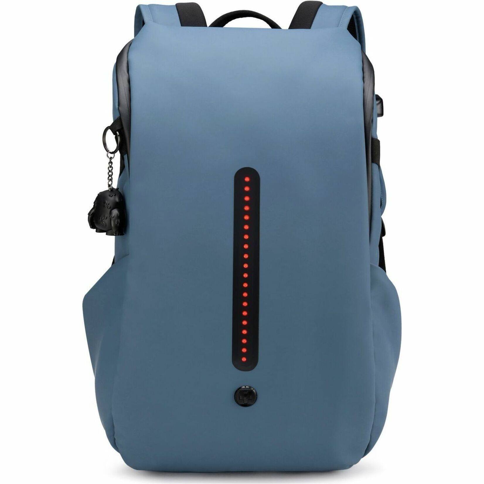Alt View 31. Swissdigital Design - LAMONE L LED TSA-Friendly Water-Resistant Backpack With USB Charging Port  RFID Protection and Fits Up to 16″ Laptop - Dark Blue.