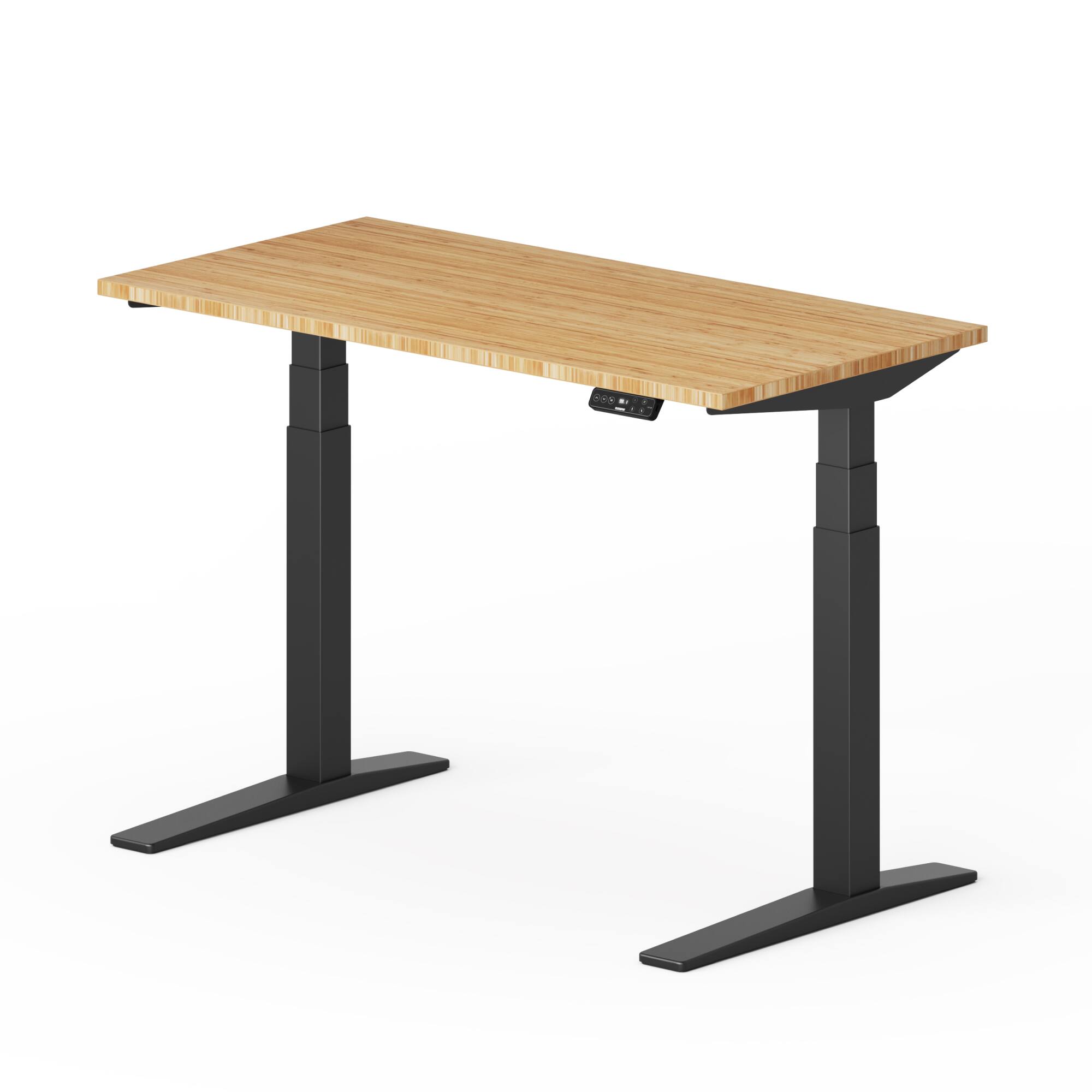 Angle. FlexiSpot - FlexiSpot E7Pro 48''W Electric Adjustable Standing Desk, Bamboo/Black - Bamboo.